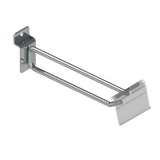 Hook - Double Prong - 150 MM - for Slat Wall Panel - w/. Flip Scan - Chrome