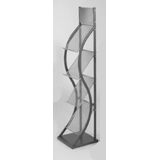 Brochure Holder Stand A4 - 4 Tier -  H1420xW300xD300 - Grey