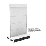 Add Bay - Double Sided Gondola Bay - 900xH1515xD270 - Perforated - w/. Skirt Drawer - Pearl White