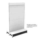 Add Bay - Double Sided Gondola Bay - W900xH1515xD270 - Non Perforated - w/. Skirt Drawer - Pearl White