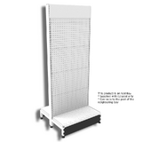 Add Bay - Double Sided Gondola - W600xH1515xD270 - Perforated - Pearl White - TWCM