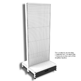 Add Bay - Double Sided Gondola Bay - W600xH1515xD270 - Perforated - w/. Slimline Top Cap Clipper - w/. Skirt Drawer - Pearl White