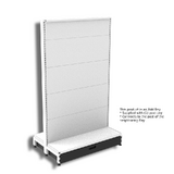 Add Bay - Double Sided Gondola Bay - W900xH1515xD270 - Non Perforated - w/. Slimline Top Cap Clipper - w/. Skirt Drawer - Pearl White