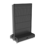 Start Bay - Double Sided Gondola - W900xH1515 - Perforated - w/. Skirt Drawer - Matte Black