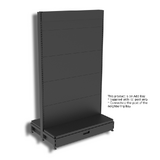 Add Bay - Double Sided Gondola - W900xH1515 - Non Perforated - w/. Skirt Drawer - Matte Black