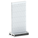 Add Bay - Double Sided Gondola Bay - 900xH1815xD270 - Perforated - w/. Skirt Drawer - Pearl White