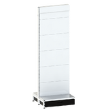 Add Bay - Double Sided Gondola Bay - W600xH1815xD270 - Non Perforated - w/. Skirt Drawer - Pearl White