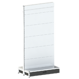 Add Bay - Double Sided Gondola Bay - W900xH1815xD270 - Non Perforated - w/. Skirt Drawer - Pearl White