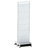 Start Bay - Double Sided Gondola Bay - W600xH2115xD270 - Perforated - w/. Skirt Drawer - SPECIAL (w/. Post Spacer Bracket) - Pearl White