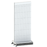 Add Bay - Double Sided Gondola Bay - 900xH2115xD270 - Perforated - w/. Skirt Drawer - SPECIAL (w/. Post Spacer Bracket) - Pearl White