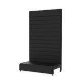 Gondola End - Soft Shell - W1200xH1515xD450 - Slat Wall - w/. Interlocker - Matte Black