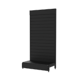 Gondola End - Soft Shell - W900xH1815xD450 - Slat Wall - w/. Interlocker - Matte Black