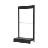 Gondola End - Soft Shell - W900xH1815xD450 - Clip In Graphic Panel - w/. Interlocker - Matte Black