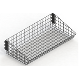 Wire Basket - BULK - W900xD400 - Solid Weld Point - W50xH50 Mesh - ANGLED FRONT - Matte Black