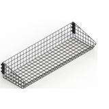 Wire Basket - BULK - W1200xD400 - Solid Weld Point - W50xH50 Mesh - ANGLED FRONT - Matte Black