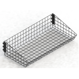 Wire Basket - BULK - W900xD450 - Solid Weld Point - W50xH50 Mesh - ANGLED FRONT - Matte Black