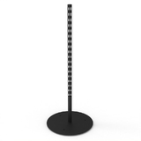 Queue Gondola - Upright Post - W30xW30xH1200 - on Round Weighted Base - W/. Leveller 0ption - Matte Black