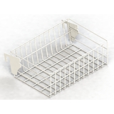 Queue Gondola - Small Mid Wire Mesh Basket - W400xD200 - for Queue Gondola Hang Bar - Pearl White